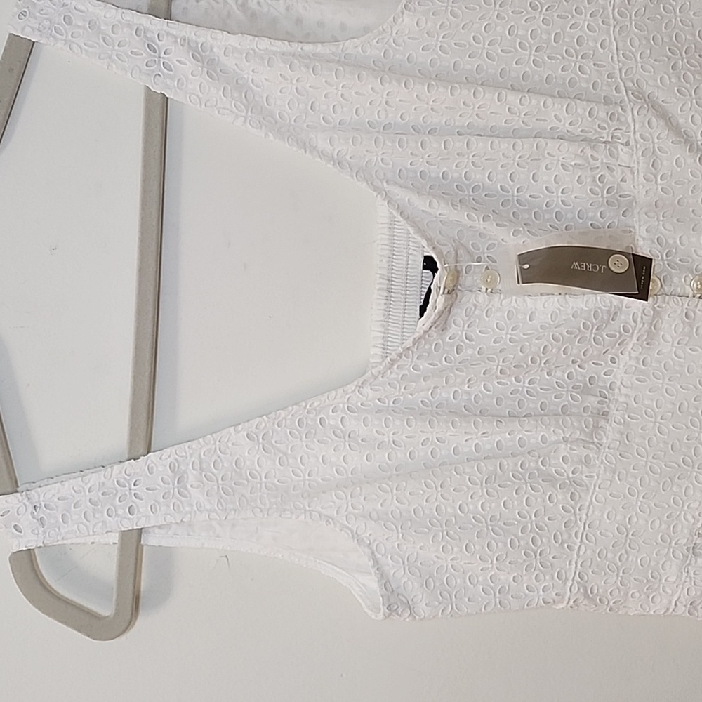 NWT J.Crew Eyelet Button-Front Sleeveless Midi Dress Size 8 - Picture 8 of 16
